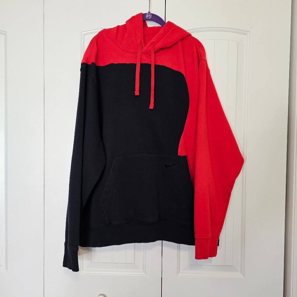 Men's Nike‎ Color Clash Hoodie Black and Red Size 2XL
